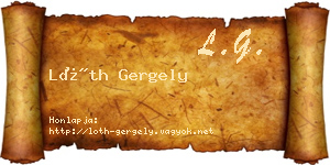 Lóth Gergely névjegykártya